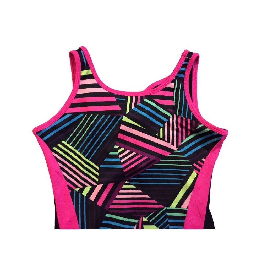 Justice Active Leotard Girls 16 Used Colorful Sleeveless
